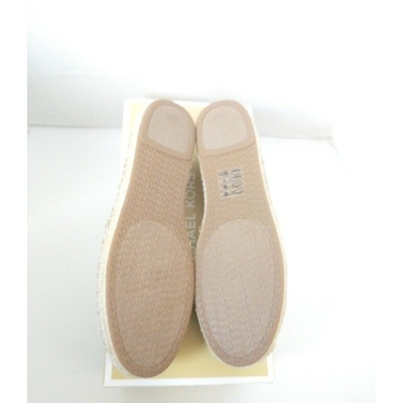 New! MICHAEL KORS Women's MK Logo Kendrick Espadrille Flats Shoes Luggage Brown - Picture 7 of 7